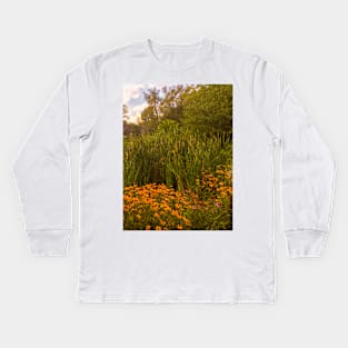 Central Park Bridge Flowers Manhattan NYC Kids Long Sleeve T-Shirt